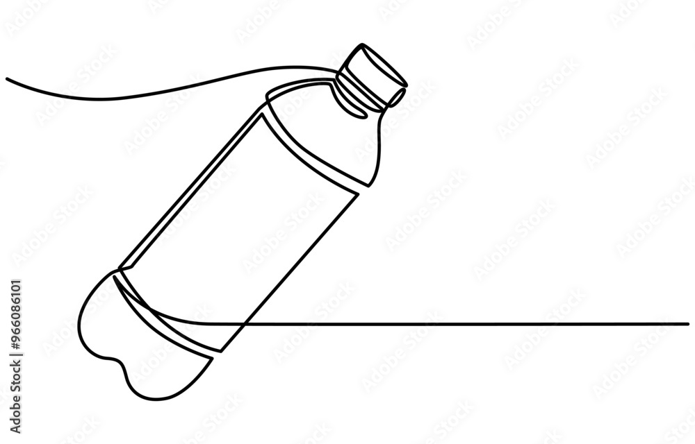 One line drawing of a vector plastic water bottles, Bottle of Water sketch. Continuous one simple line drawing. Plastic waste, Fresh Soda or Drink Water, Bottle for liquid. Vector, Continuous Line One line drawing of a vector plastic water bottles, Bottle of Water sketch. Continuous one simple line drawing. Plastic waste, Fresh Soda or Drink Water, Bottle for liquid. Vector, Continuous Line