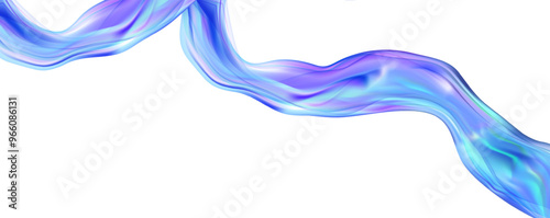 Abstract  holographic wave.Flow iridescent fluid.Dynamic spectrum ribbon.