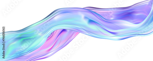 Abstract  holographic wave.Flow iridescent fluid.Dynamic spectrum ribbon.