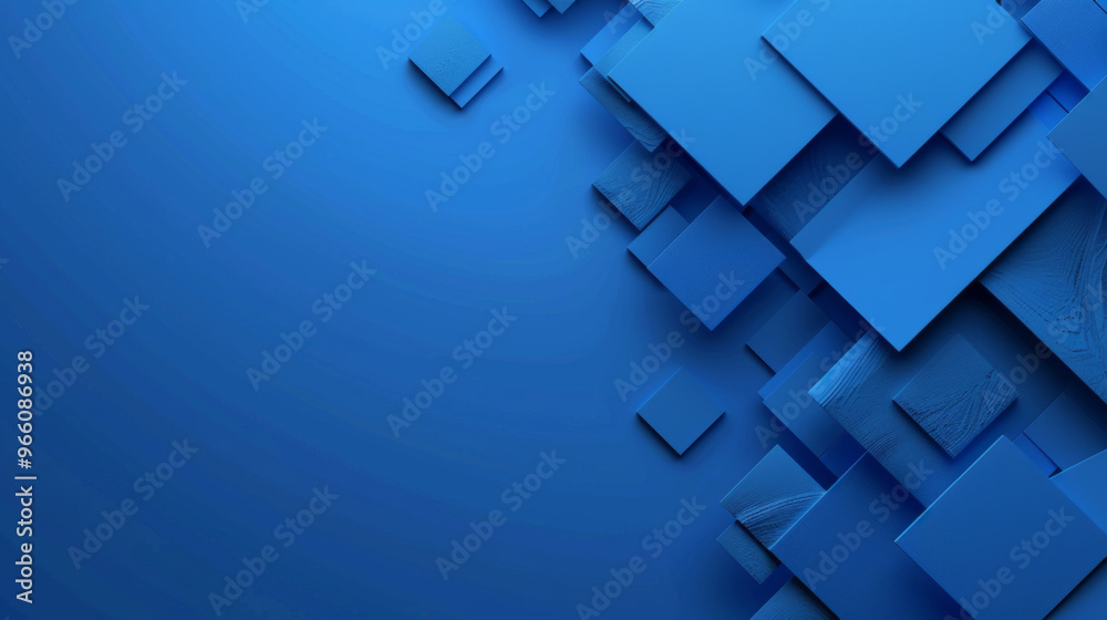 Blue Geometric Corridor, Generative AI Illustration Blue Geometric Corridor, Generative AI Illustration
