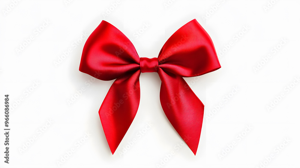 Decorative Red bow isolated on white background	