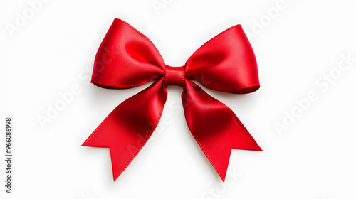 Decorative Red bow isolated on white background 