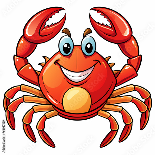 vector illustration of red crab
