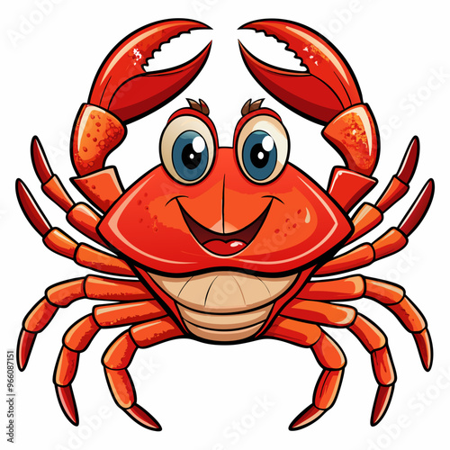vector illustration of red crab