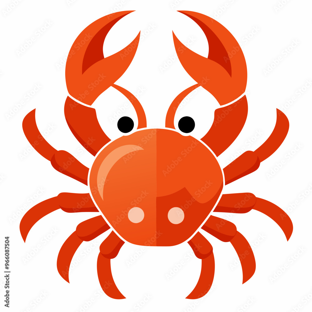 vector illustration of red crab