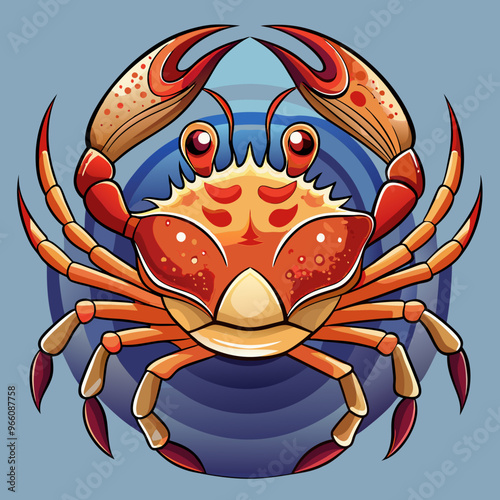 vector illustration of red crab