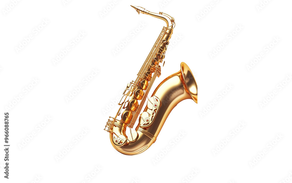Naklejka premium Saxophone on transparent background, png 
