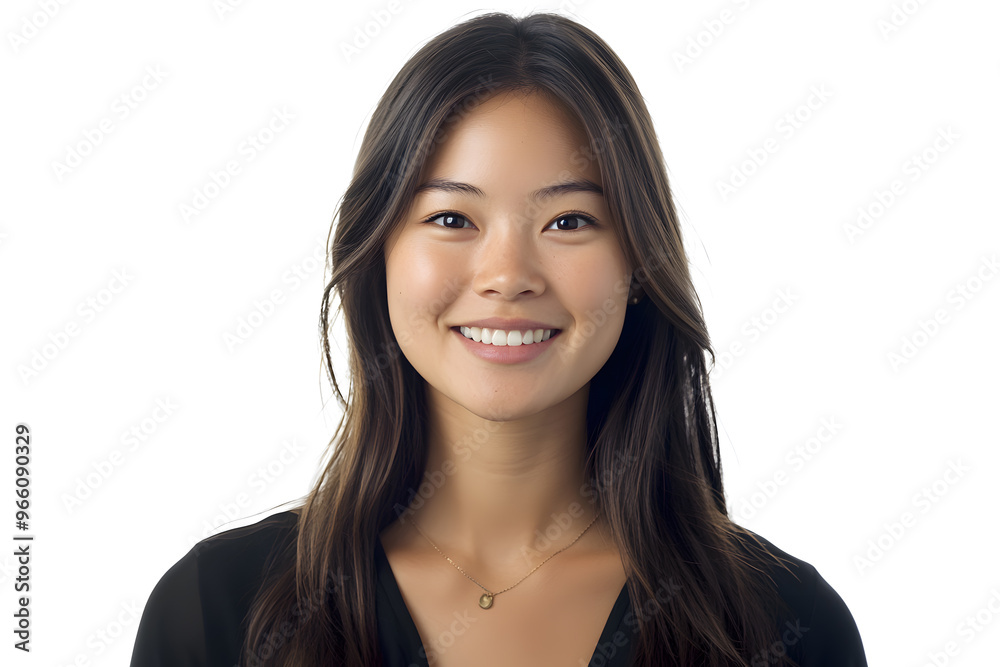 Portrait of young smiling asian woman isolated on white background Portrait of young smiling asian woman isolated on white background