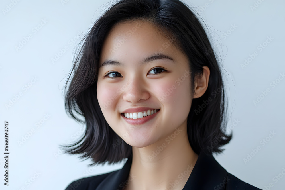 Portrait of young smiling asian woman isolated on white background Portrait of young smiling asian woman isolated on white background