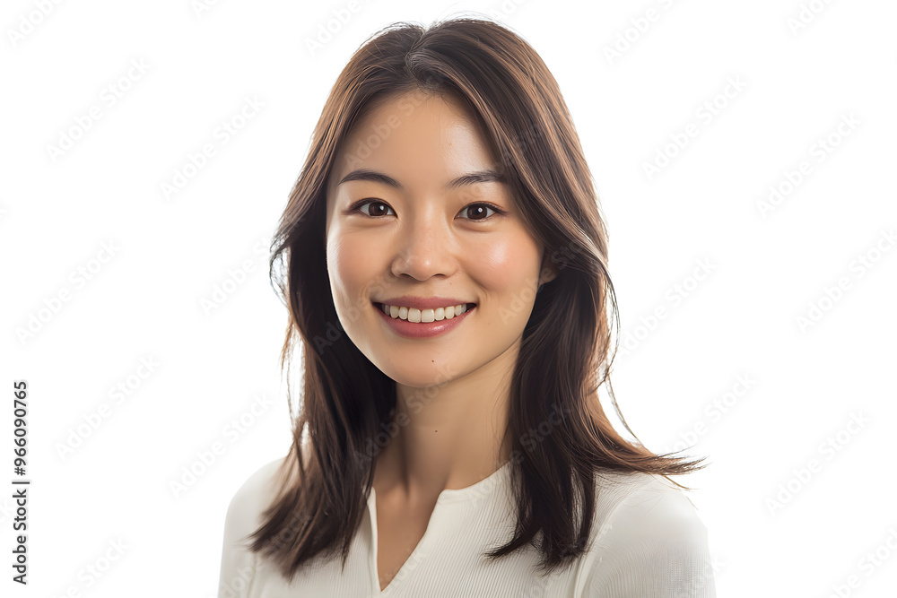 Portrait of young smiling asian woman isolated on white background Portrait of young smiling asian woman isolated on white background