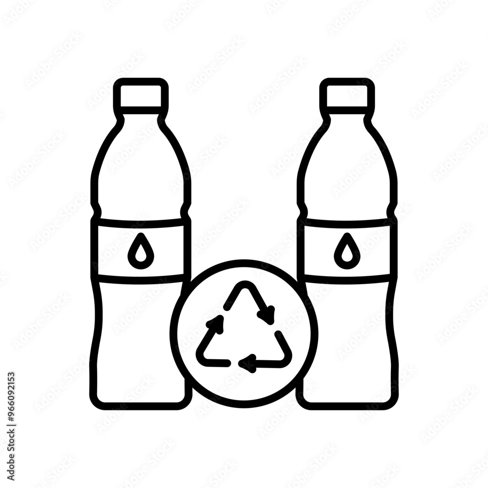 Plastic Bottle Recycle Outline Icon, Vector illustration Plastic Bottle Recycle Outline Icon, Vector illustration