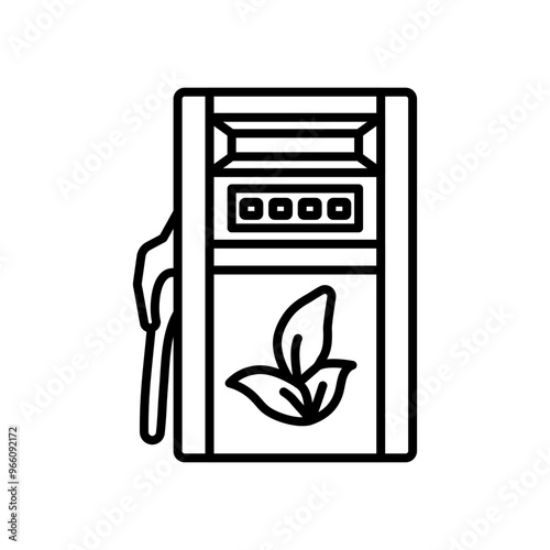 Eco Fuel Outline Icon, Vector illustration