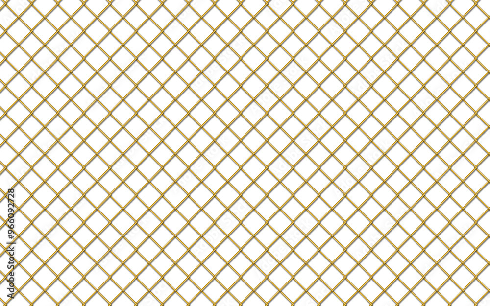 Naklejka premium Golden mesh texture isolated on white background, clipping path