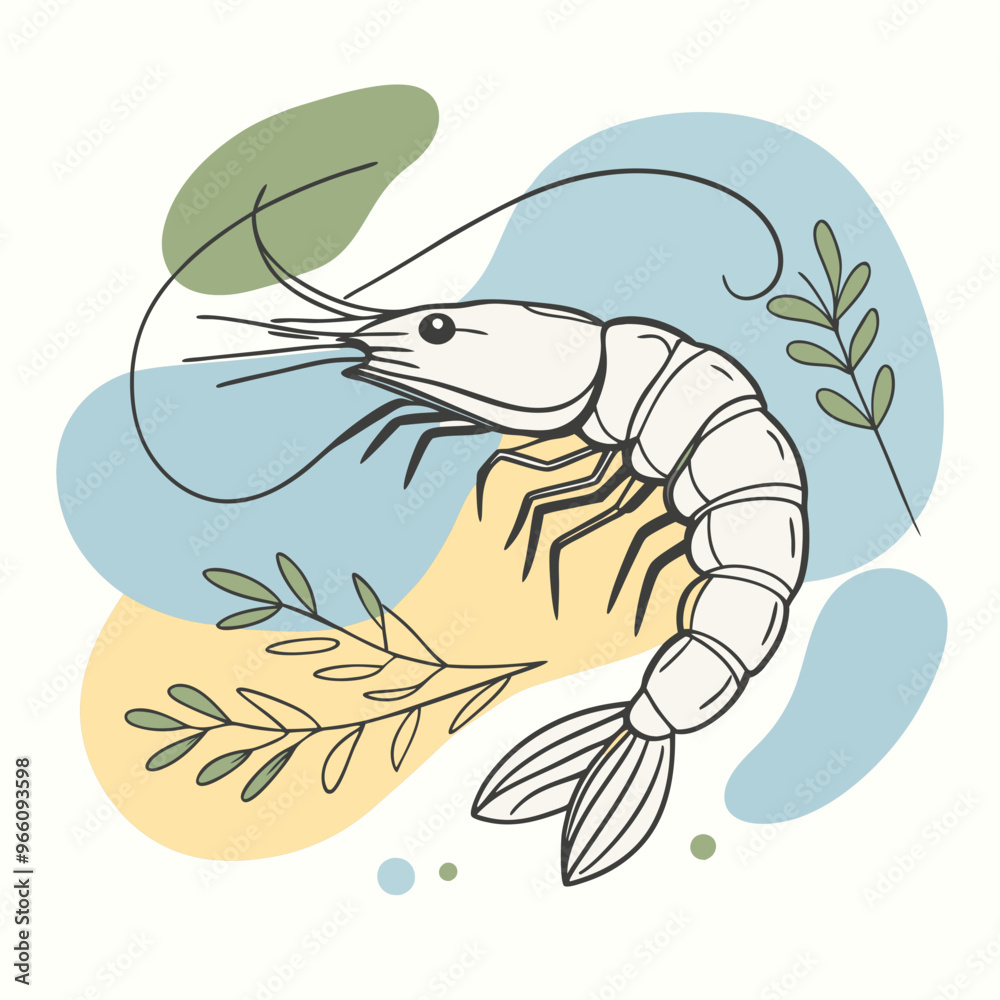 Fototapeta premium vector illustration of prawns