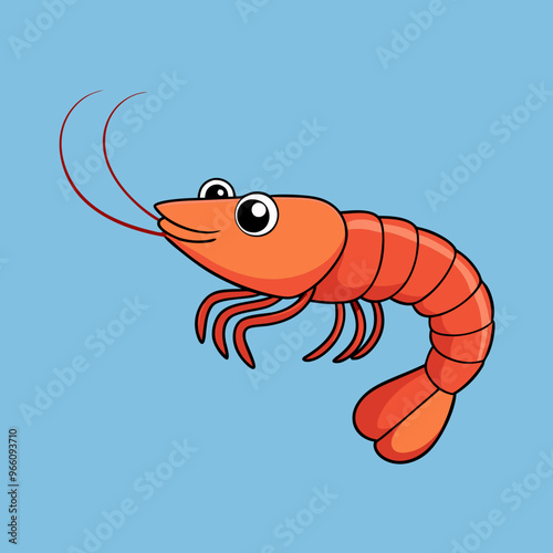 vector illustration of prawns