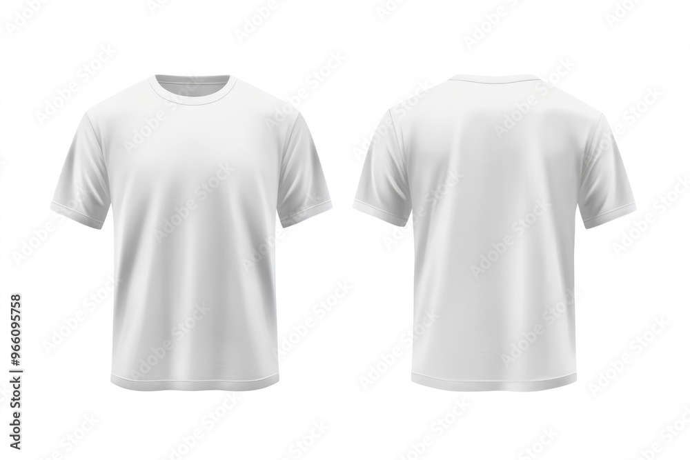 Mockup of a plain white T-shirt from front and back. Mockup of a plain white T-shirt from front and back.