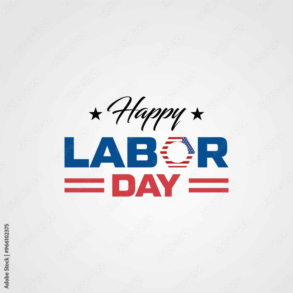 logo Happy labor day celebration  usa american logo design element vector suistable for labor day celebration