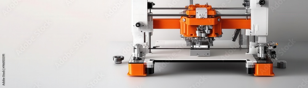 Fototapeta premium 3D printer, tools for creating scientific models, 3D illustration