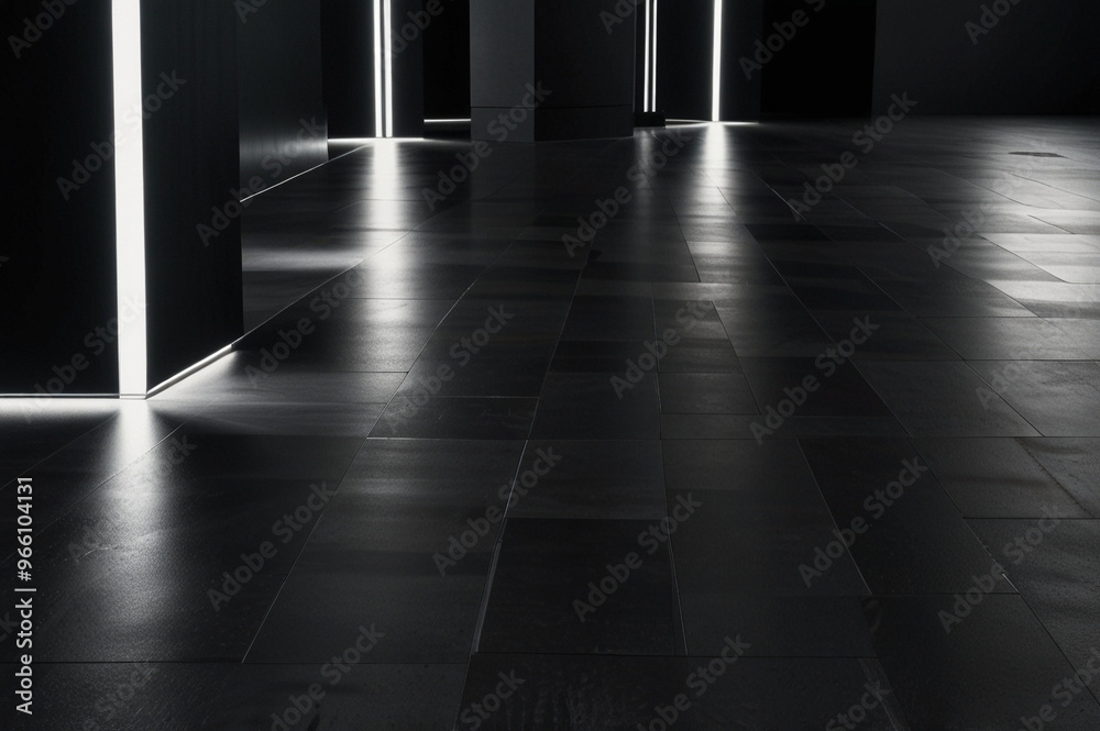 Dark interior details with bright lights, luxury dark house interior Dark interior details with bright lights, luxury dark house interior