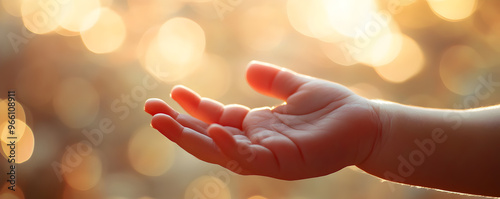 Newborn baby reaching out, symbolizing the start of a new life