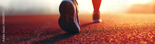 Close-Up 0f step at the start of a marathon, symbolizing the beginning of a new journey