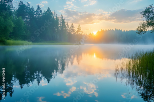 Sunrise reflected in a calm lake, symbolizing the beauty of new beginnings