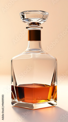 whiskey decanter, bar accessory, 3D illustration