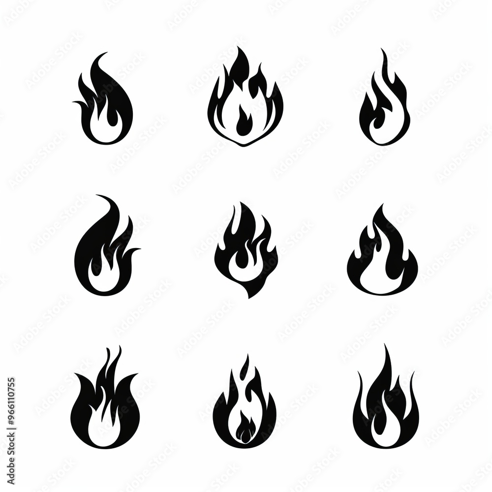 Fire icon, flame bonfire sign, campfire symbol, burn graphic element, fire emblem, grill pictogram Fire icon, flame bonfire sign, campfire symbol, burn graphic element, fire emblem, grill pictogram