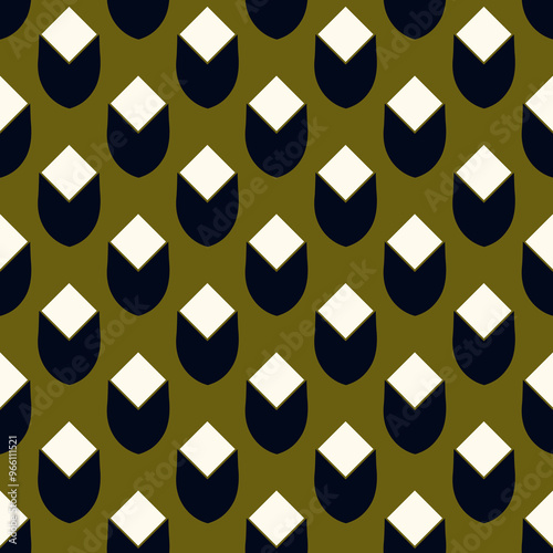 Elegant pattern original diamonds motif seamless classic black white background. Modern style fabric design textile swatch ladies dress, man shirt allover print block. Vector graphic illustration.