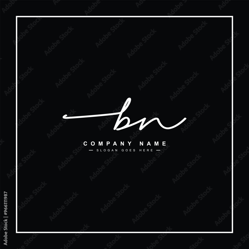 Simple Signature Logo for Alphabet BN - Handwritten Signature for Photography and Fashion Business Simple Signature Logo for Alphabet BN - Handwritten Signature for Photography and Fashion Business