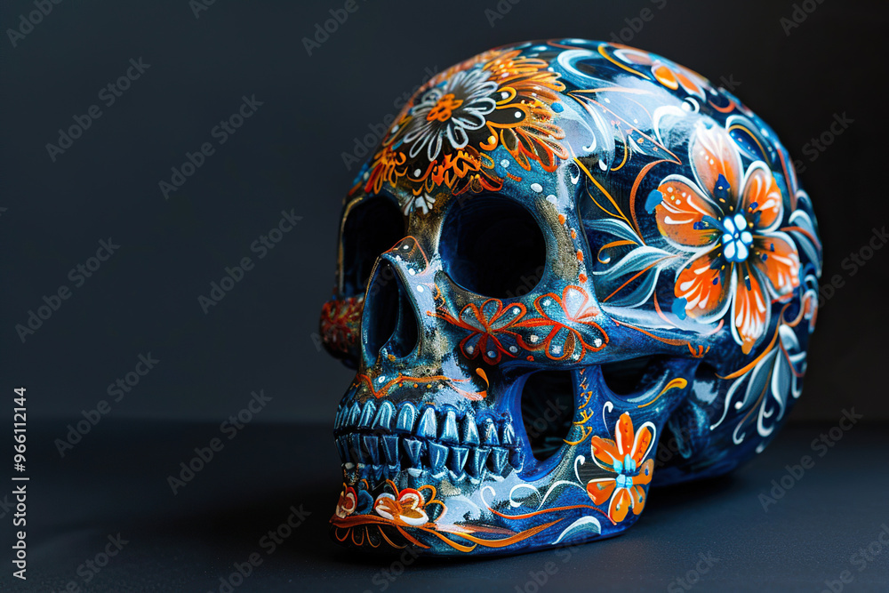 Beautiful greeting card with bright holiday composition for happy to joy celebrate dia de muertos