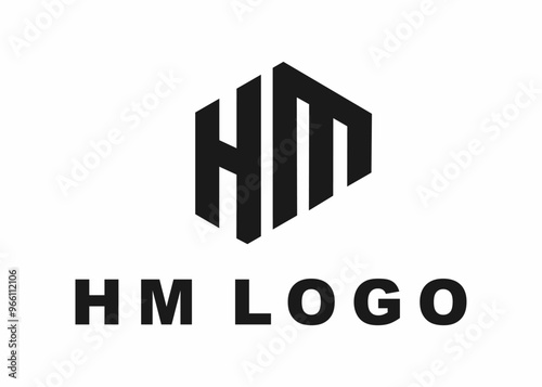 letter hm logo, design, vector, illustration, creative icon, template