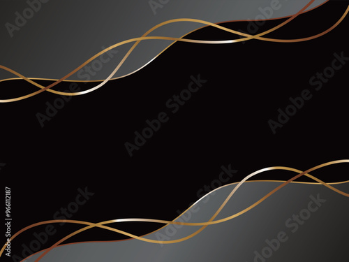 高級感のある抽象的な背景　横位置　ブラック＆ゴールド
