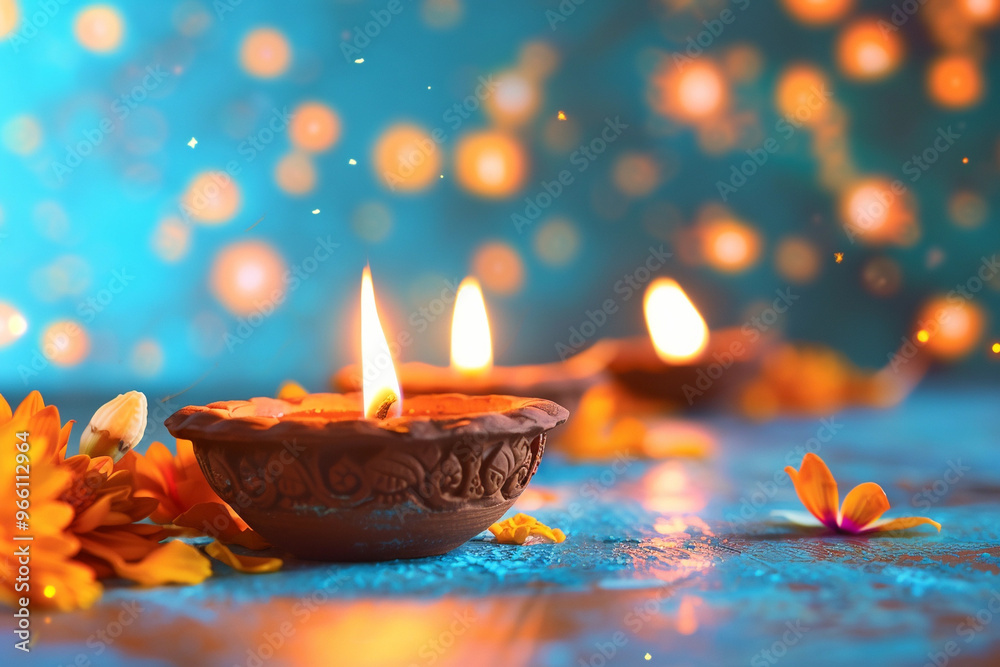 Beautiful greeting card with bright holiday composition for happy and celebrate Diwali Beautiful greeting card with bright holiday composition for happy and celebrate Diwali