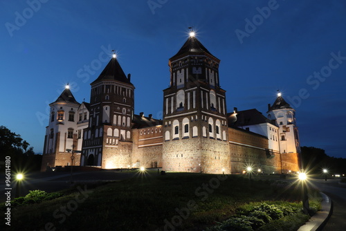 Mir Castle on a late summer evening