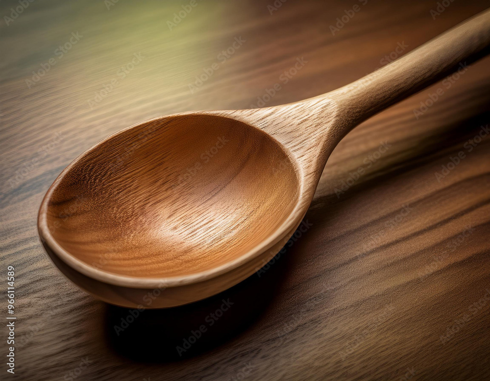 Close-Up of a Wooden Spoon with Natural Texture Close-Up of a Wooden Spoon with Natural Texture