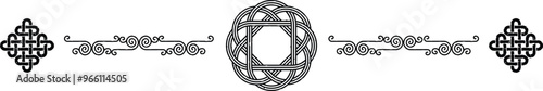 Celtic Header - Curved Lines - Knot Ends - Round Infinity Knot