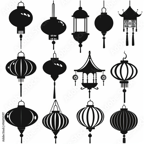 Asian lamp icon, chinese lantern isolated, traditional oriental lantern, light symbol, graffiti spray carnival flashlight