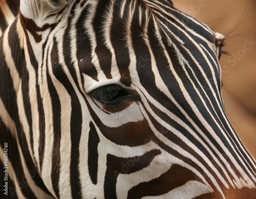 Close Up of Zebra in Natural Habitat