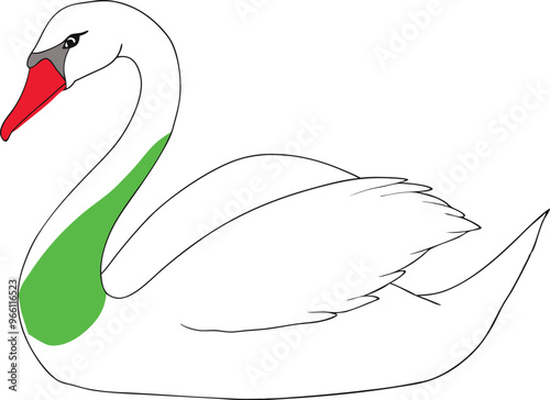 Graceful Swan Vector Line Art Ideal for Minimalist Projects
 photo