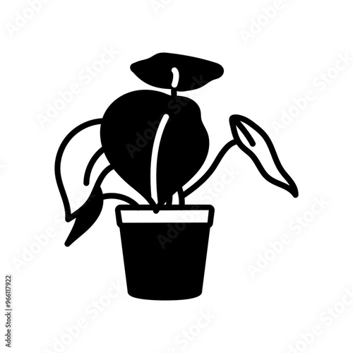 Peperomia Glyph Icon, Vector illustration