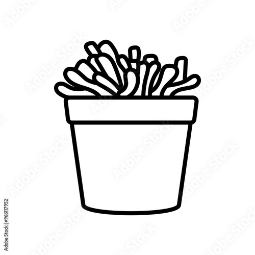Haworthia Truncate Outline Icon, Vector illustration