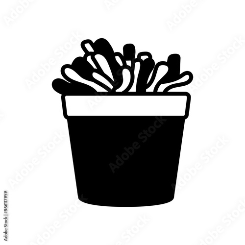 Haworthia Truncate Glyph Icon, Vector illustration