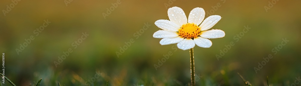 Freshly bloomed flower in a dewy meadow, symbolizing renewal and new beginnings. Freshly bloomed flower in a dewy meadow, symbolizing renewal and new beginnings.