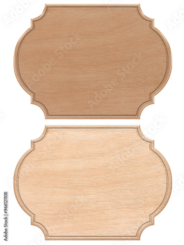 wooden signboard isolated on white