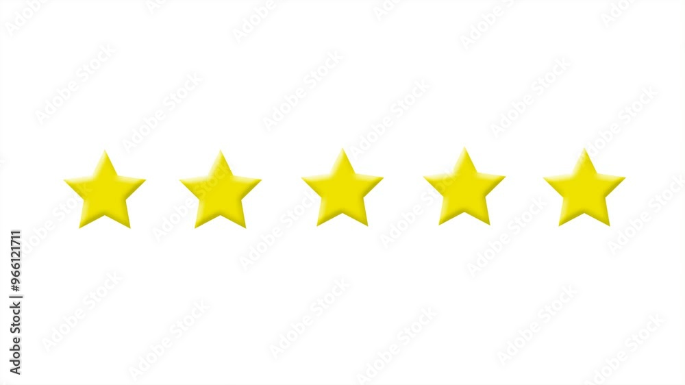 Animated five orange stars customer product rating review. Vector flat illustration isolated on the white background. trendy motion. Animated five orange stars customer product rating review. Vector flat illustration isolated on the white background. trendy motion.