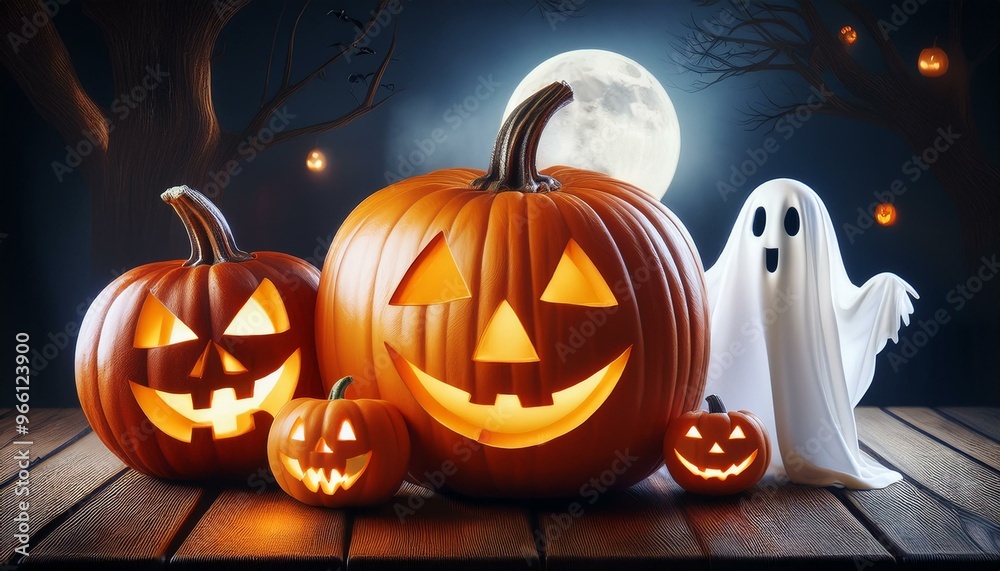 Jack-o-Lanterns and Ghosts - Halloween Delight Jack-o-Lanterns and Ghosts - Halloween Delight