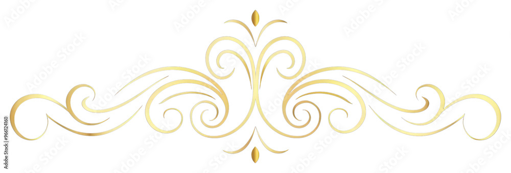 PNG Elegant gold ornamental flourish design PNG Elegant gold ornamental flourish design