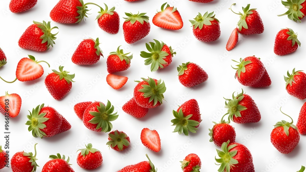 strawberries on white background