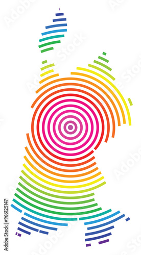 Symbol Map of the Province Noord-Holland (Netherlands) showing the territory with concentric circles in rainbow colors like a shooting target
